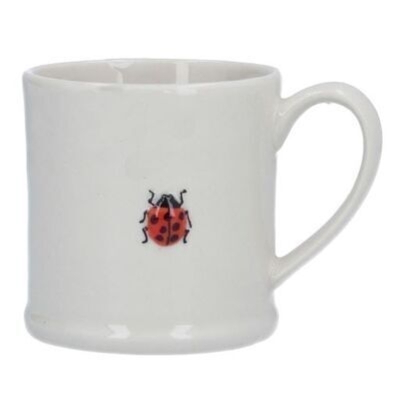 Stoneware mini mug with embossed ladybird design. A lovely addition to your home for Spring and the perfect gift for Mothers day. By Gisela Graham.